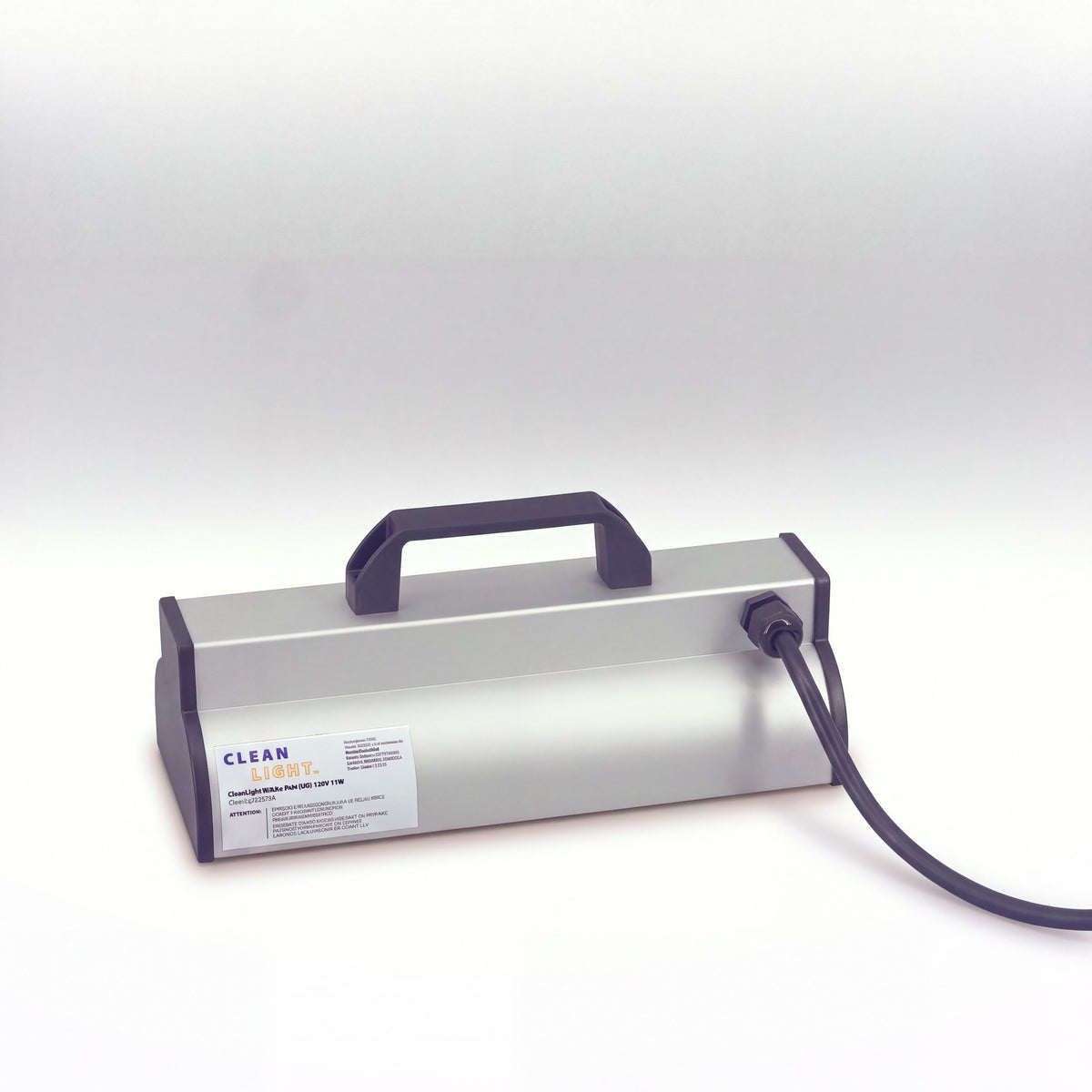 CleanLight Hobby, rear view with power cord and type label